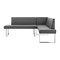 Armen Living Amanda Contemporary Nook Corner Dining Bench in Gray Faux Leather and Chrome Finish LCAMCOGRSF - alternate 2